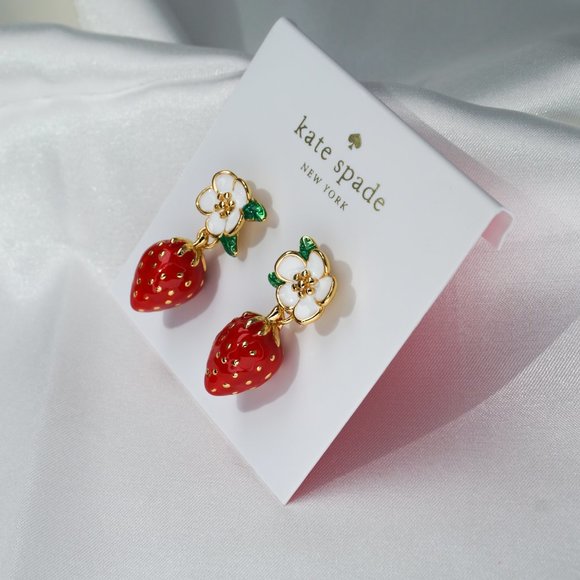 Kate Spade Picnic Perfect Strawberry Earrings (Includes Dust Bag) (NEW) - Picture 9 of 12